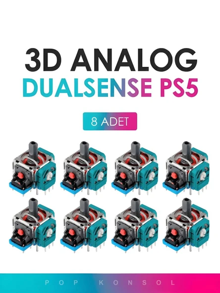 8 Adet PS5 3D Analog Joystick Motor Playstation 5 Dualsense Kol Tamir Yedek Parça ürün görseli 1