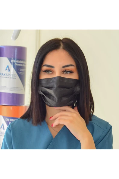 3 Katlı Lastikli Burun Telli Maske ürün görseli 1