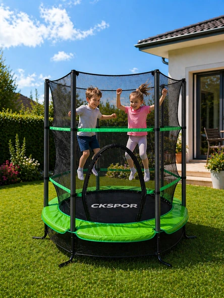 CKSpor 140 cm (55 inç) Tam Boy Koruma Fileli Çocuk Trambolini Güvenlik Fileli Trambolin ürün görseli 1