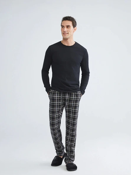 LC WAIKIKI Siyah Standart Kalıp Erkek Pijama Takımı ürün görseli 1