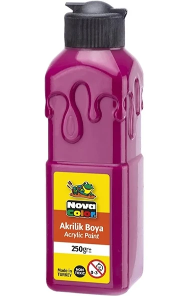 Fuşya Akrilik Boya 250 gr 1 Adet Su Bazlı Akrilik Boyası Hobi Sanatsal Boy Tuval Ahşap Metal ürün görseli 1