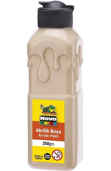 Açık Ten Akrilik Boya 250 gr 1 Adet Su Bazlı Akrilik Boyası Hobi Sanatsal Boy Tuval Ahşap Metal ürün görseli 1