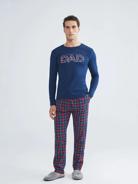 LC WAIKIKI Lacivert Standart Kalıp Erkek Pijama Takımı ürün görseli 1