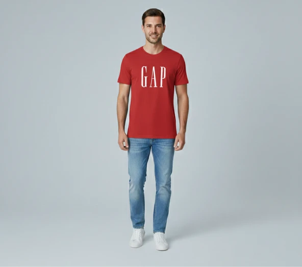 Kırmızı GAP Detaylı Yetişkin T-shirt ürün görseli 1