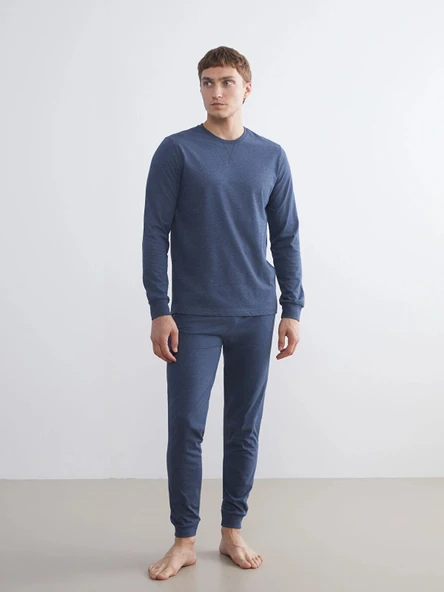 LC WAIKIKI Mavi Standart Kalıp Erkek Pijama Takımı ürün görseli 1