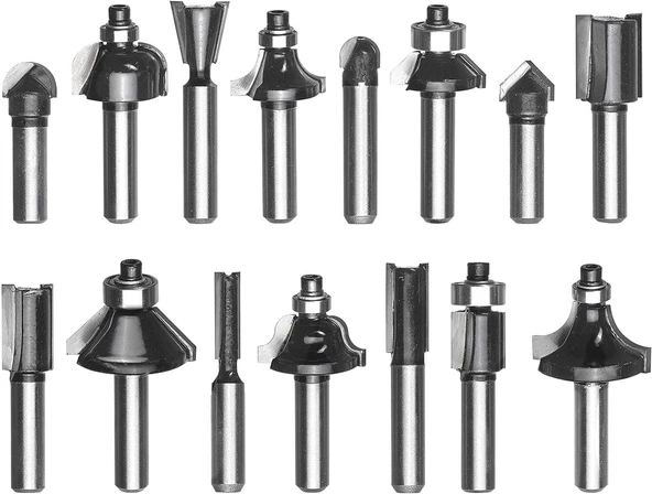 Einhell  15 Parça Karışık Freze Ucu Seti 8 mm Şaft ürün görseli 1