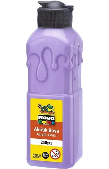 Lila Akrilik Boya 250 gr 1 Adet Su Bazlı Akrilik Boyası Hobi Sanatsal Boy Tuval Ahşap Metal ürün görseli 1