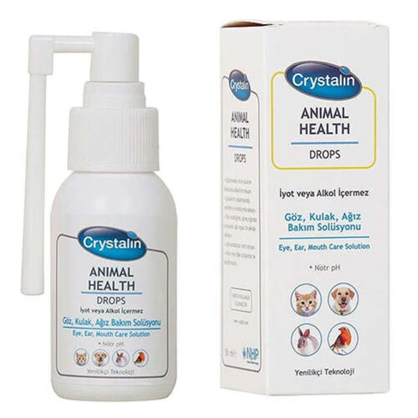 Crystalin Animal Health 50 ml Hassas Bölge Bakımı (Can Yakmayan Göz, Kulak, Ağız Temizleme Solüsyonu) ürün görseli 1