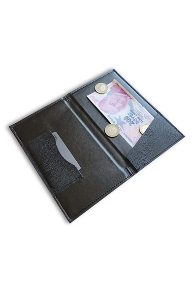 Hesap Sümeni Adisyon Kabı Vegan Deri Suni Deri 12 X 20 Cm. Siyah ürün görseli 1
