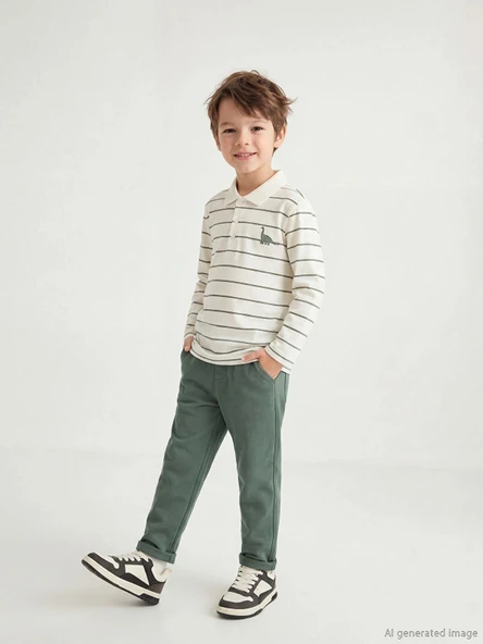LCW Kids Ekru Polo Yaka Erkek Çocuk Tişört ve Pantolon ürün görseli 1