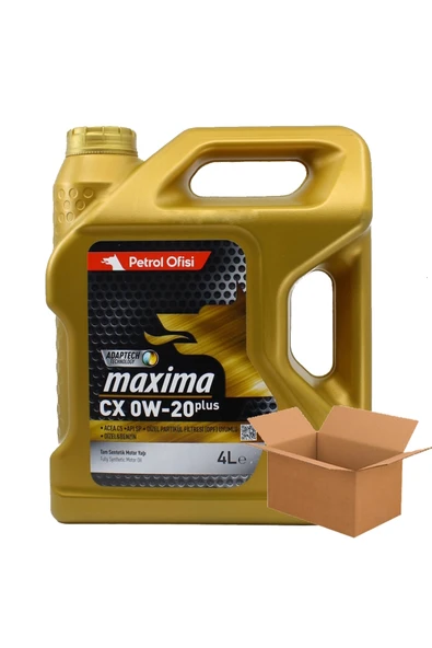 Maxima CX 0W-20 Tam Sentetik Motor Yağı 4 X 4 Litre (1 KOLİ) (1 Koli) Fully Synthetıc Motor Oil ürün görseli 1