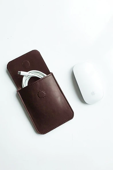 Magic Mouse Kılıfı Apple Hakiki Deri Yılan Baskı - Resim 9