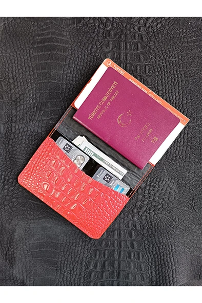 Hakiki Deri Pasaport Kılıfı Pasaportluk - Resim 7