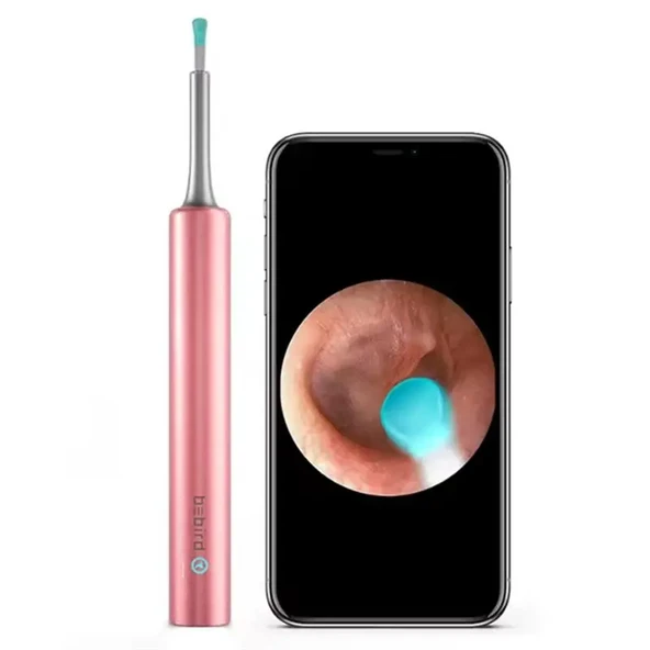 BEBIRD T5 3MP KAMERA 3.5MM LENS ŞARJLI WIFI GÖRÜNTÜLÜ KULAK TEMİZLEYİCİ PEMBE RENK ürün görseli 1