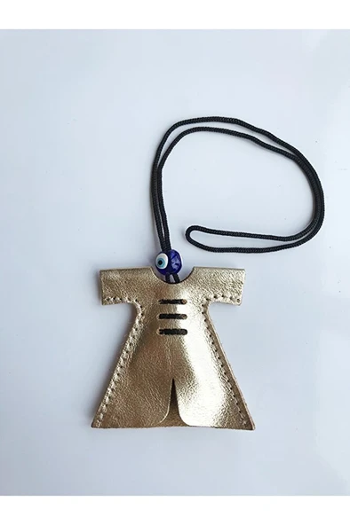 Cevşen Duası Oto Dikiz Aynası Süsü Kaftan Hakiki Deri Altın ürün görseli 1