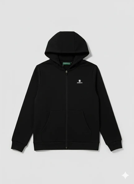 102240010 LUMBERJACK  SN72 FZ Siyah Erkek Çocuk Fermuarlı Sweatshirt ürün görseli 1