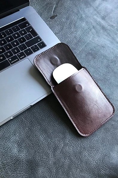 Magic Mouse Kılıfı Apple Hakiki Deri Yılan Baskı - Resim 7