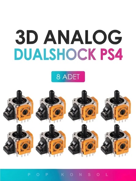 8 Adet PS4 3D Analog Joystick Motor Playstation 4 Dualshock Kol Tamir Yedek Parça ürün görseli 1