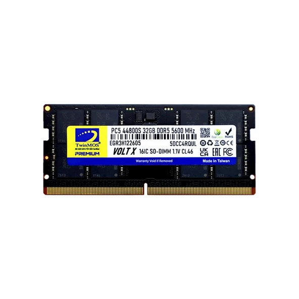 32 GB DDR5 5600MHZ TWINMOS NB TMD532GB5600S46 ürün görseli 1