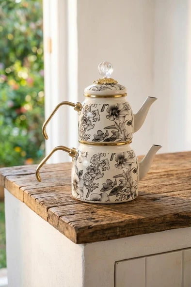 Acar XAP-10386 Scottish Garden Mini Emaye Çaydanlık Takımı ürün görseli 1