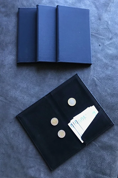 Hesap Sümeni Adisyon Kabı Lacivert Renk Vegan Deri 12 X 20 Cm. ürün görseli 1