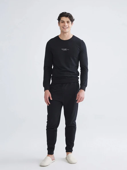 LC WAIKIKI Siyah Standart Kalıp Erkek Pijama Takımı ürün görseli 1