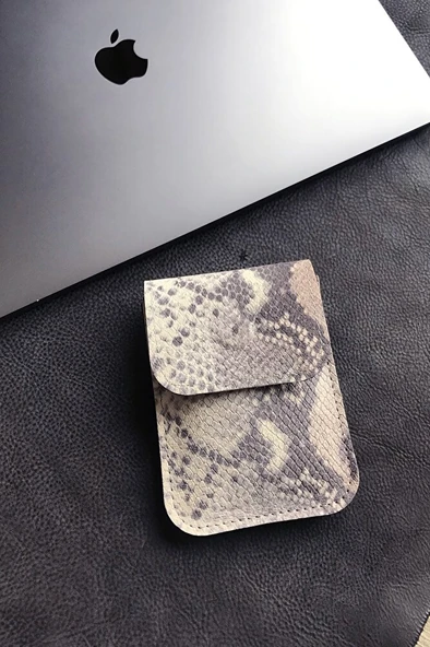 Magic Mouse Kılıfı Apple Hakiki Deri Yılan Baskı - Resim 2