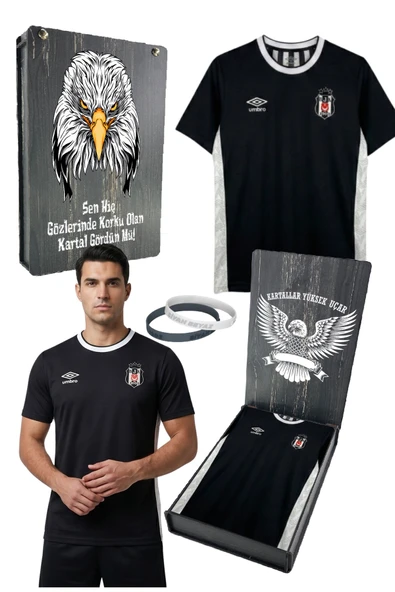 BEŞİKTAŞ ORJİNAL LİSANSLI UMBRO SİYAH FORMASI UV KUTU ve BİLEKLİK HEDİYELİ ürün görseli 1