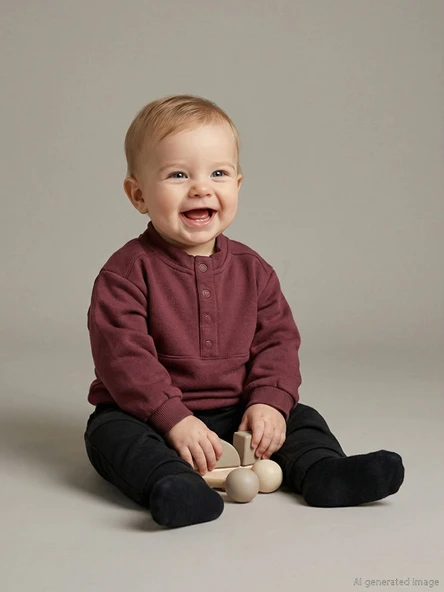 LCW baby Bordo Erkek Bebek Kalın Sweatshirt ve Eşofman Altı ürün görseli 1