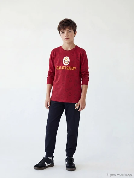 LCW Kids Kırmızı Galatasaray Baskılı Erkek Çocuk Pijama Takım ürün görseli 1
