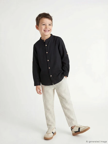 LCW Kids Antrasit Erkek Çocuk Gömlek ve Pantolon ürün görseli 1