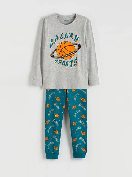 LCW Kids Gri Baskılı Erkek Çocuk Pijama Takımı ürün görseli 1