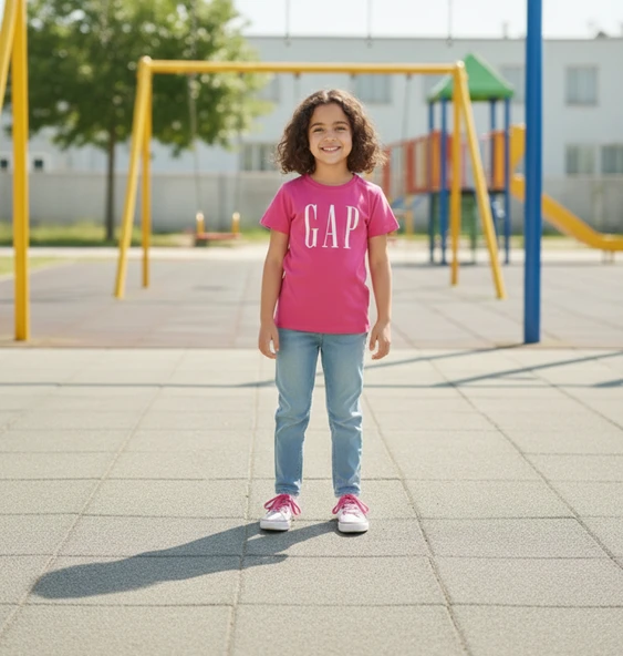 Fusya GAP Detaylı Çocuk T-Shirt ürün görseli 1