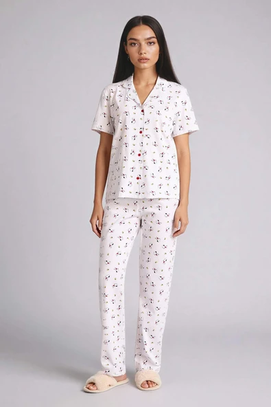 Defacto G8319AXGR470 Gri Snoopy Pijama Takımı Üst Alt ürün görseli 1