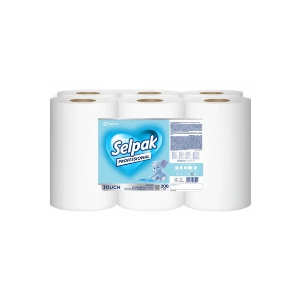 Selpak Pro Touch İçten Çekmeli Kağıt Havlu 200M 6’lı ürün görseli 1