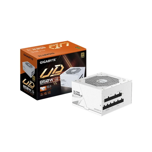 GIGABYTE GP-UD850GM PG5 ICE 850W 80Plus Gold ATX 3.1/PCIe Gen 5.1 Beyaz Güç Kaynağı ürün görseli 1