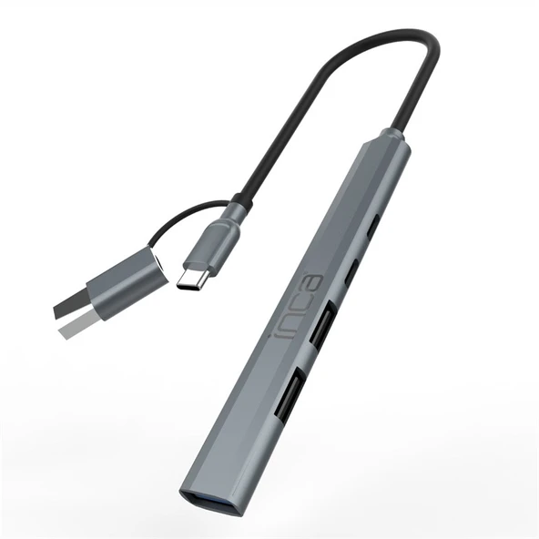 INCA IUTP-06T USB 3.0 TYPE-C 3.1 HUB 1 X USB 3.0 +2 X USB+TYPE-C+PD100W 2.0 ALUMINYUM KASA ÇOKLAYICI ürün görseli 1