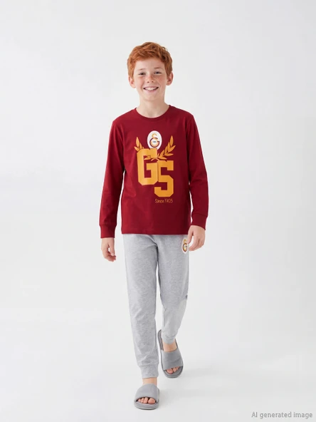 LCW Kids Kırmızı Galatasaray Baskılı Erkek Çocuk Pijama Takım ürün görseli 1