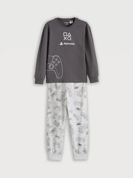 LCW Kids Gri PlayStation Baskılı Erkek Çocuk Pijama Takımı ürün görseli 1