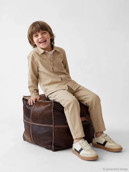 LCW Kids Bej Erkek Çocuk Gabardin Gömlek ve Pantolon ürün görseli 1