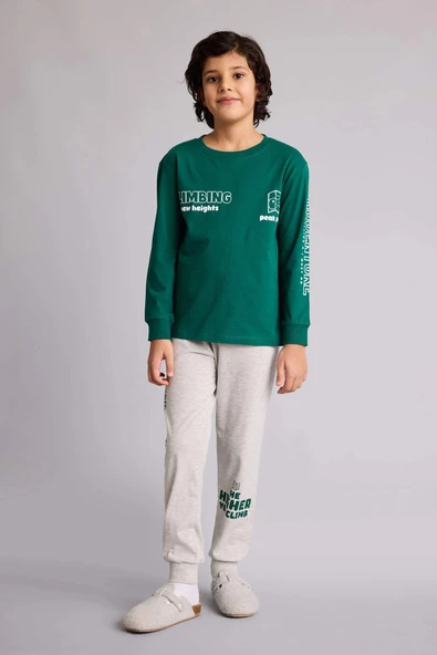 Defacto G9972A8GN651 Yeşil 2'li Pijama Takımı Erkek Çocuk ürün görseli 1