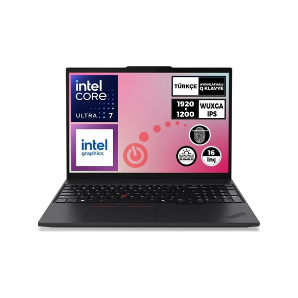 LENOVO NB E16 THINKPAD 21MA008YTX ULTRA5 125U 16GB 512SSD O/B 16 DOS ürün görseli 1