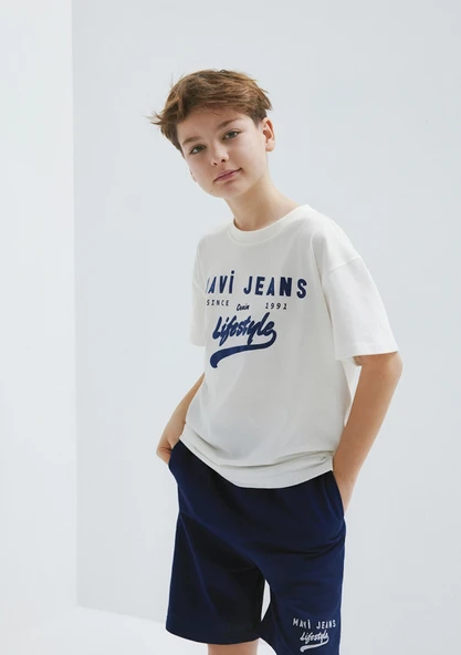Mavi 6610474-70057 Mavi Jeans Baskılı Ekru Tişört ürün görseli 1