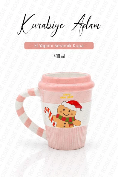 Kurabiye Adam Yılbaşı Hediyesi, Kahve ve Çay Kupası 400 ml ürün görseli 1