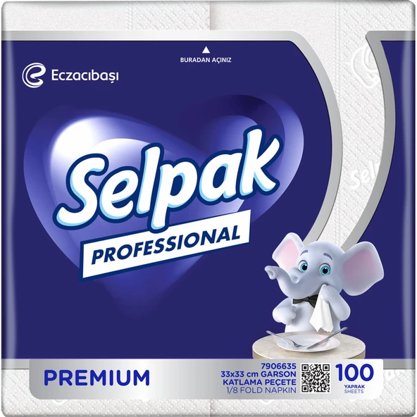 Selpak Prof Garson Katlama Peçete 33x33 100’lü x24 Paket ürün görseli 1
