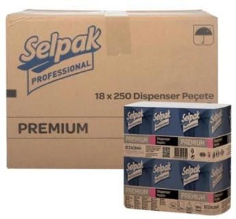 Selpak Pro Premium Dispenser Peçete 3 Katlı 250’li x18 Paket ürün görseli 1