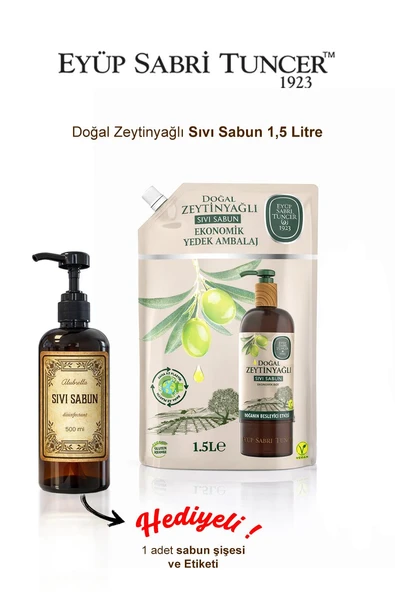 Eyüp Sabri Tuncer 1,5 Litre Sıvı Sabun ve 1 Adet Yedek Şişe ürün görseli 1