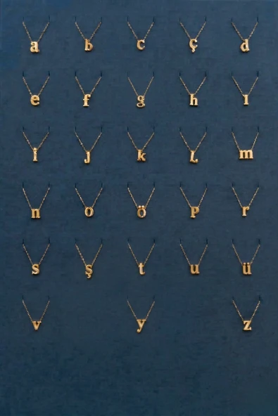 14 Ayar Altın Harf Kolye - Resim 6