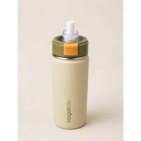 Vagonlife Vgn-1110 550 Ml Çelik Termos Bej - Resim 2