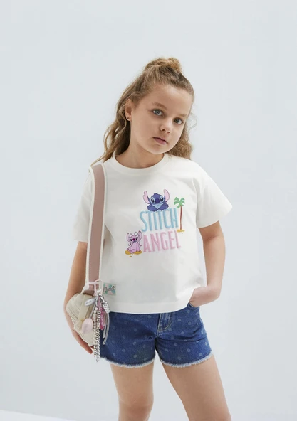 Mavi 7610449-70057 Stitch Baskılı Ekru Tişört ürün görseli 1